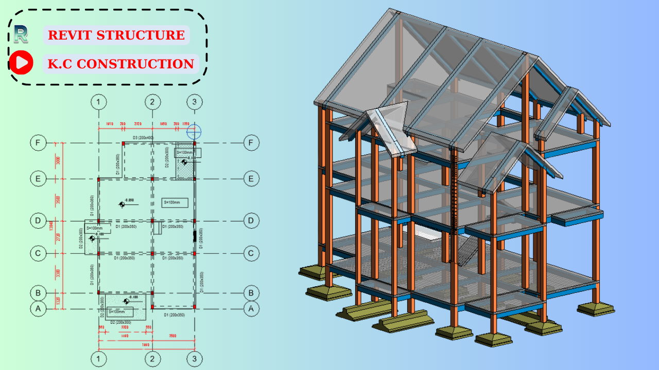 Mô hình 3D kết cấu bê tông cốt thép trên Revit